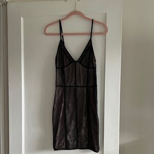 Chic Black Mesh Chemise